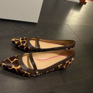 Lilly Pulitzer Calf Fur Animal Print Giraffe Flats